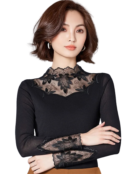 Blusa Thais Rendada manga longa - LuFe Shop